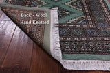 Green Bokhara Hand-Knotted Wool Rug - 2' 8" X 4' 4"