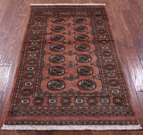 Rust Bokhara Handmade Wool Rug - 3' 0" X 5' 1"