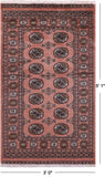 Rust Bokhara Handmade Wool Rug - 3' 0" X 5' 1"