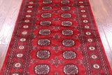 Red Bokhara Handmade Wool Rug - 3' 1" X 5' 3"