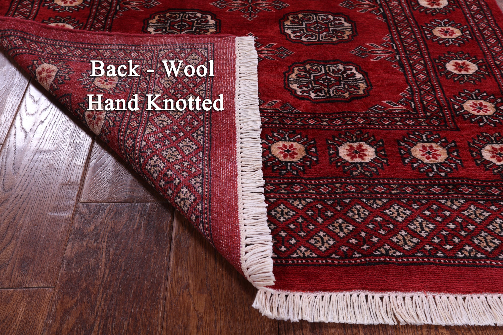 Red Bokhara Handmade Wool Rug - 3' 1" X 5' 3"