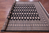 Black Bokhara Hand-Knotted Wool Rug - 8' 2" X 10' 2"