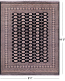 Black Bokhara Hand-Knotted Wool Rug - 8' 2" X 10' 2"
