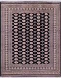 Black Bokhara Hand-Knotted Wool Rug - 8' 2" X 10' 2"