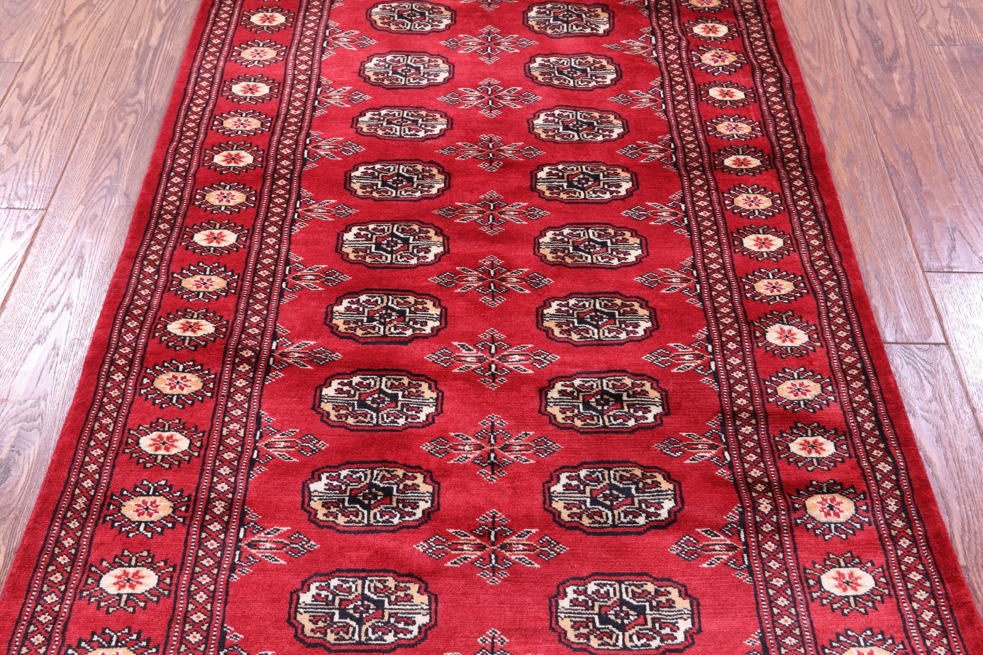 Red Bokhara Handmade Wool Rug - 3' 1" X 5' 0"
