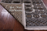 Grey Bokhara Handmade Wool Rug - 3' 1" X 4' 9"
