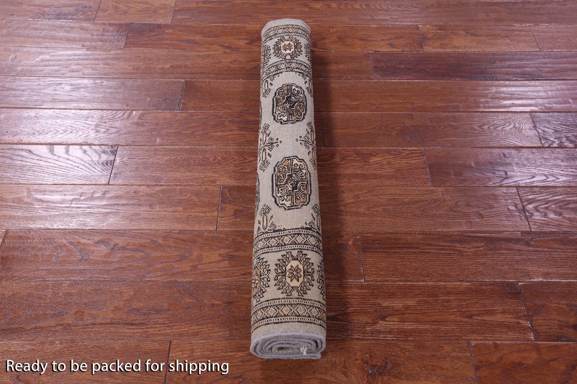 Grey Bokhara Handmade Wool Rug - 3' 1" X 4' 9"