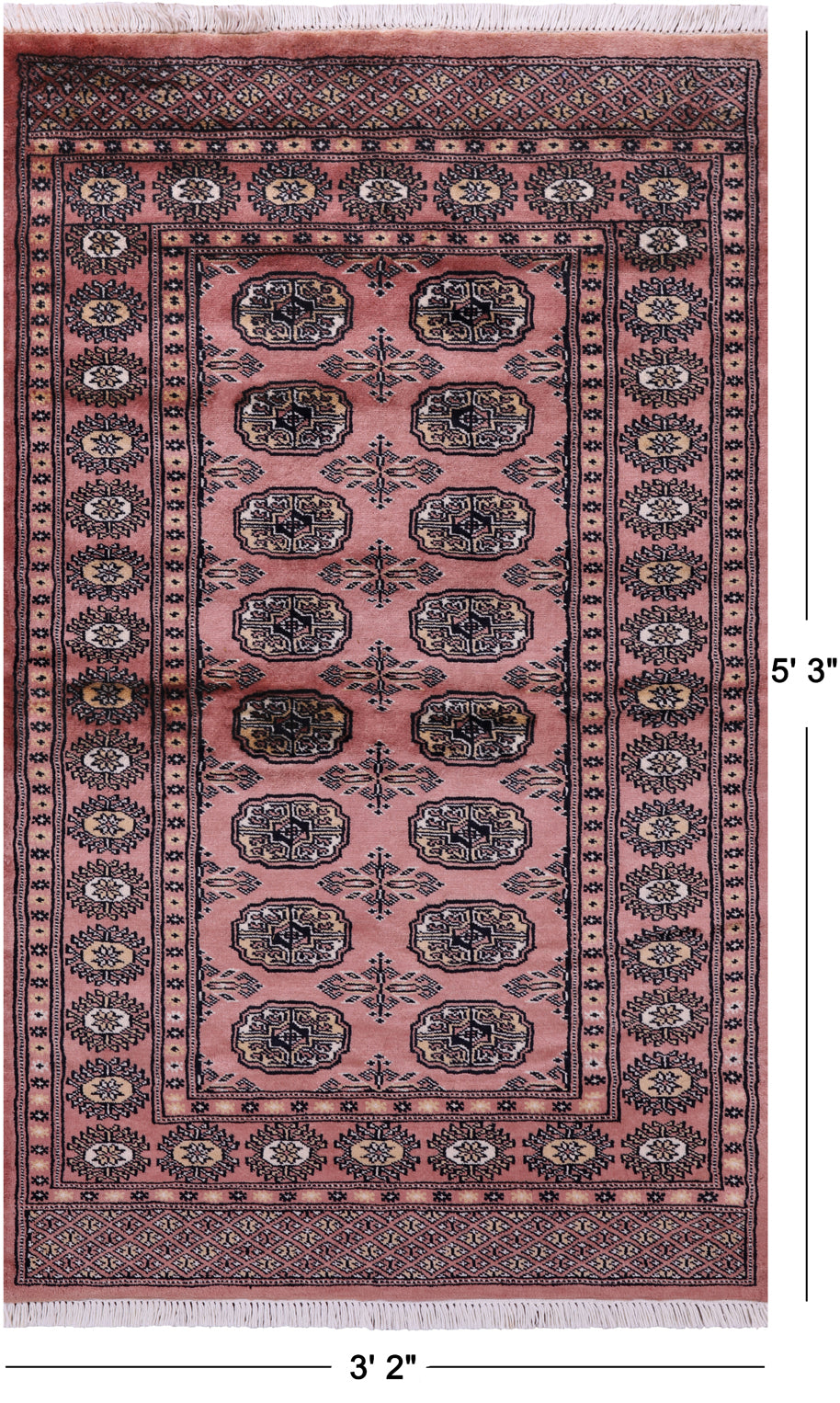 Rust Bokhara Handmade Wool Rug - 3' 2" X 5' 3"