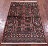 Rust Bokhara Handmade Wool Rug - 3' 2" X 5' 3"