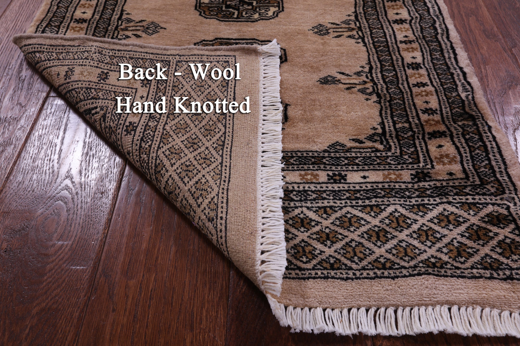 Ivory Bokhara Hand-Knotted Wool Rug - 2' 1" X 2' 10"