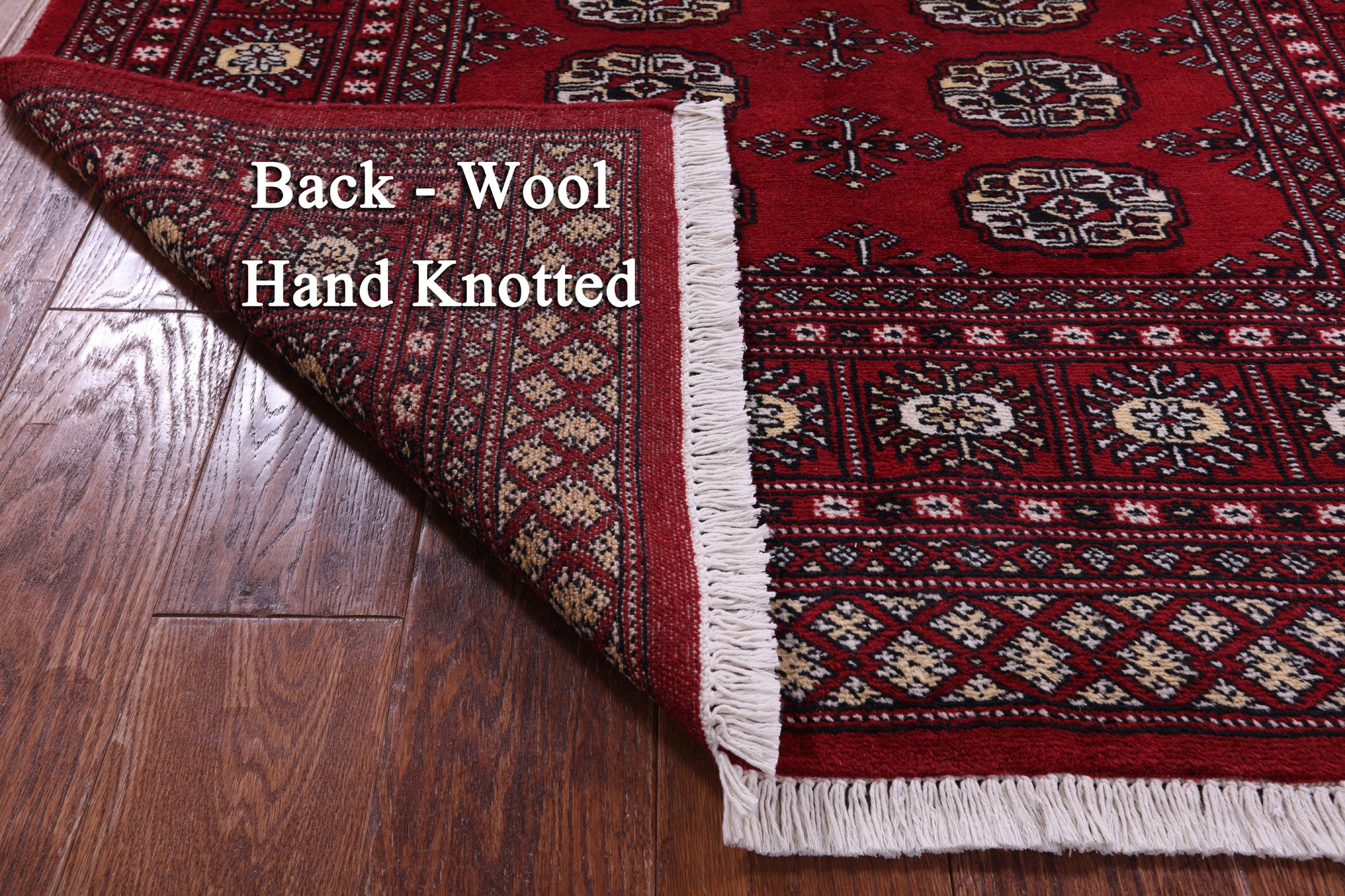 Red Bokhara Handmade Wool Rug - 4' 0" X 6' 2"