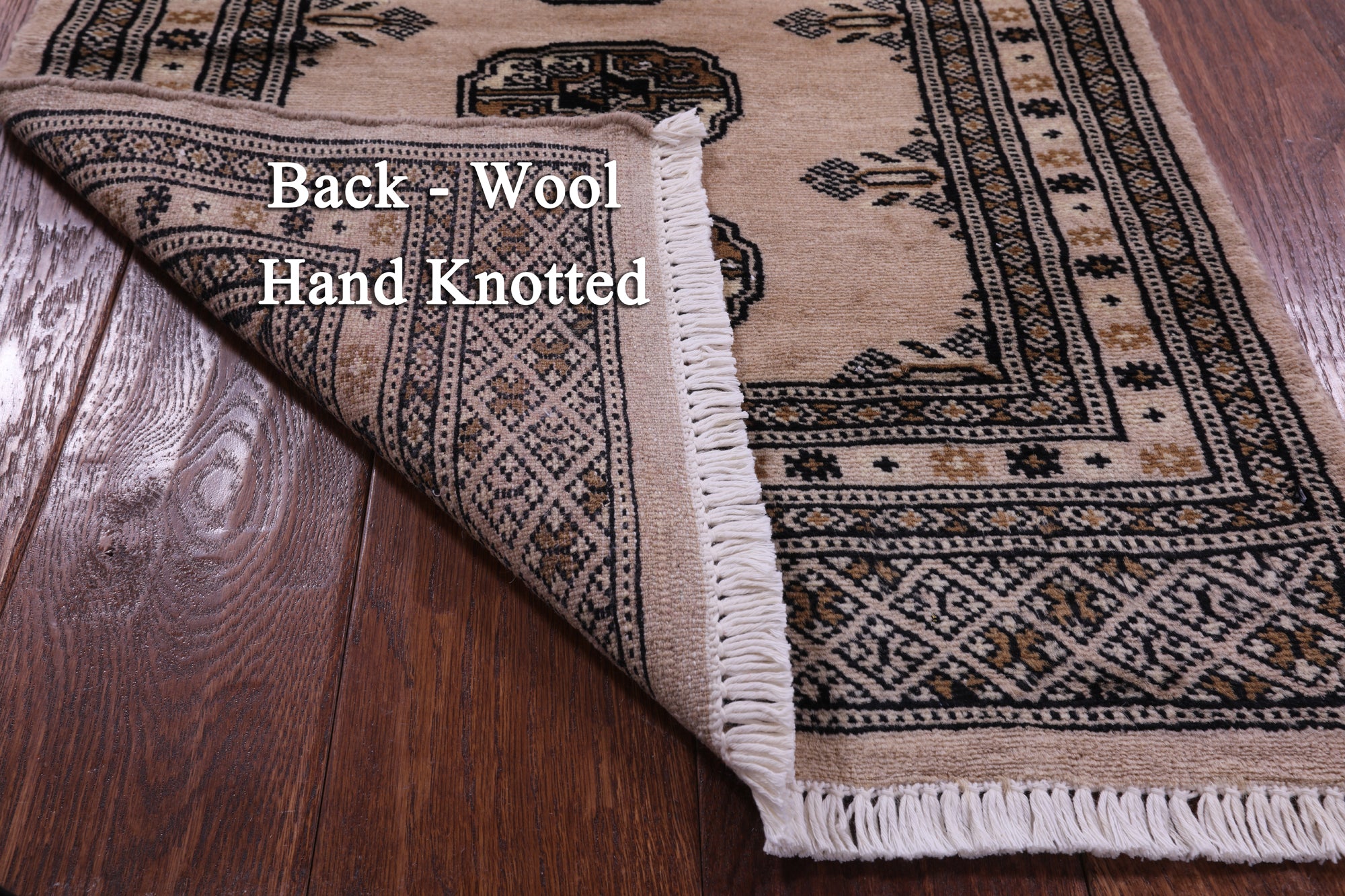 Ivory Bokhara Hand-Knotted Wool Rug - 2' 0" X 3' 0"