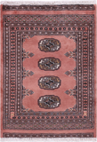 Rust Bokhara Handmade Wool Rug - 2' 1" X 2' 11"