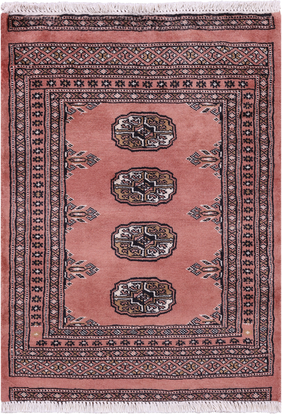 Rust Bokhara Handmade Wool Rug - 2' 1" X 2' 11"