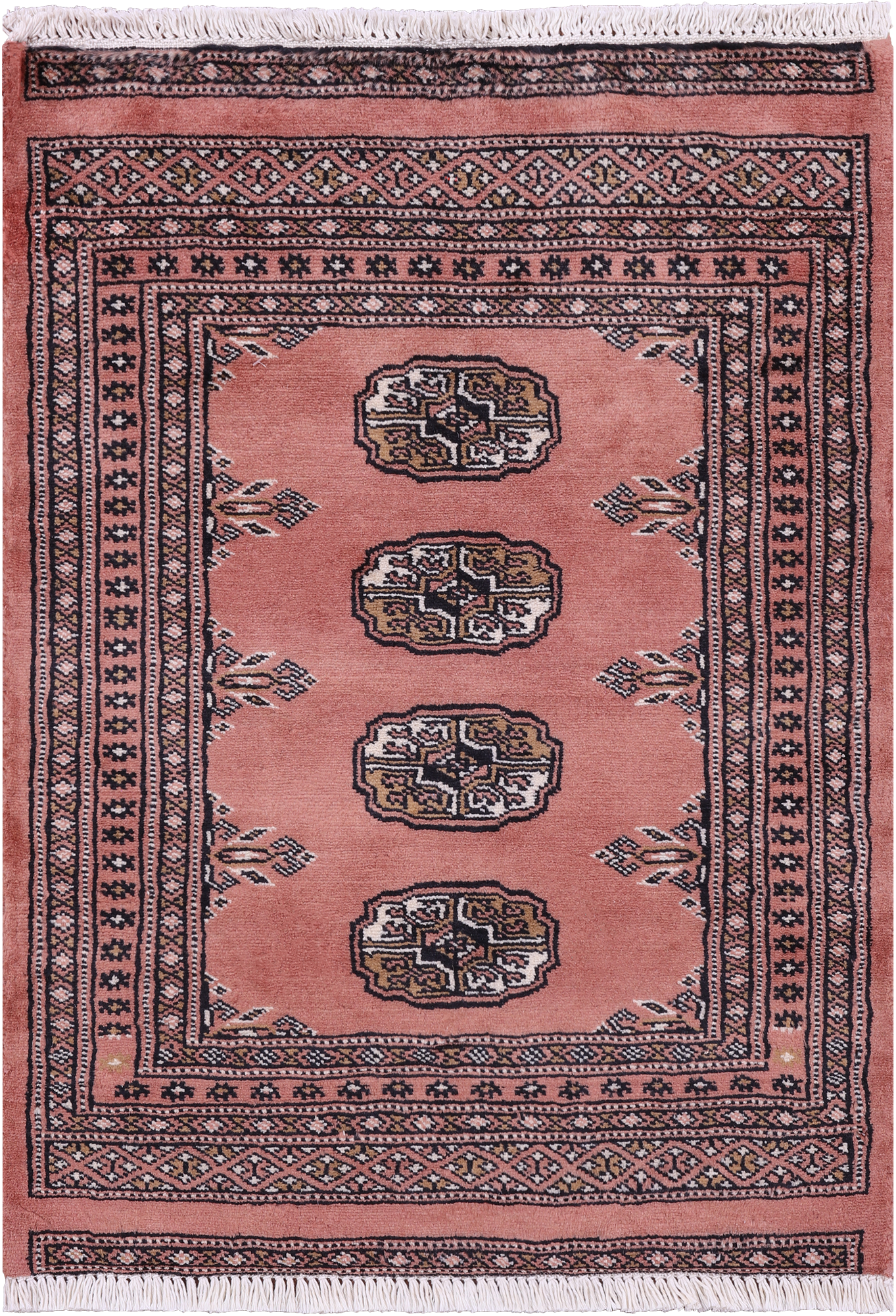 Rust Bokhara Handmade Wool Rug - 2' 1" X 2' 11"