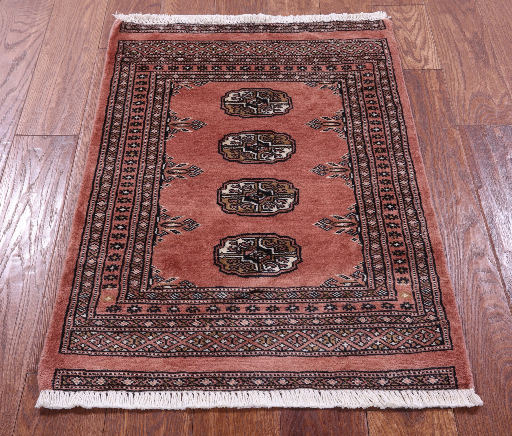 Rust Bokhara Handmade Wool Rug - 2' 1" X 2' 11"