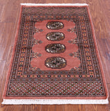 Rust Bokhara Handmade Wool Rug - 2' 0" X 3' 0"