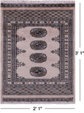 Ivory Bokhara Hand-Knotted Wool Rug - 2' 1" X 3' 1"