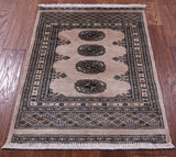 Ivory Bokhara Hand-Knotted Wool Rug - 2' 1" X 3' 1"