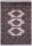 Light Green Bokhara Hand-Knotted Wool Rug - 2' 1" X 2' 10"