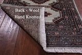 Light Green Bokhara Hand-Knotted Wool Rug - 2' 1" X 2' 10"