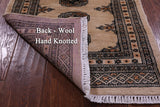 Ivory Bokhara Hand-Knotted Wool Rug - 2' 1" X 3' 1"