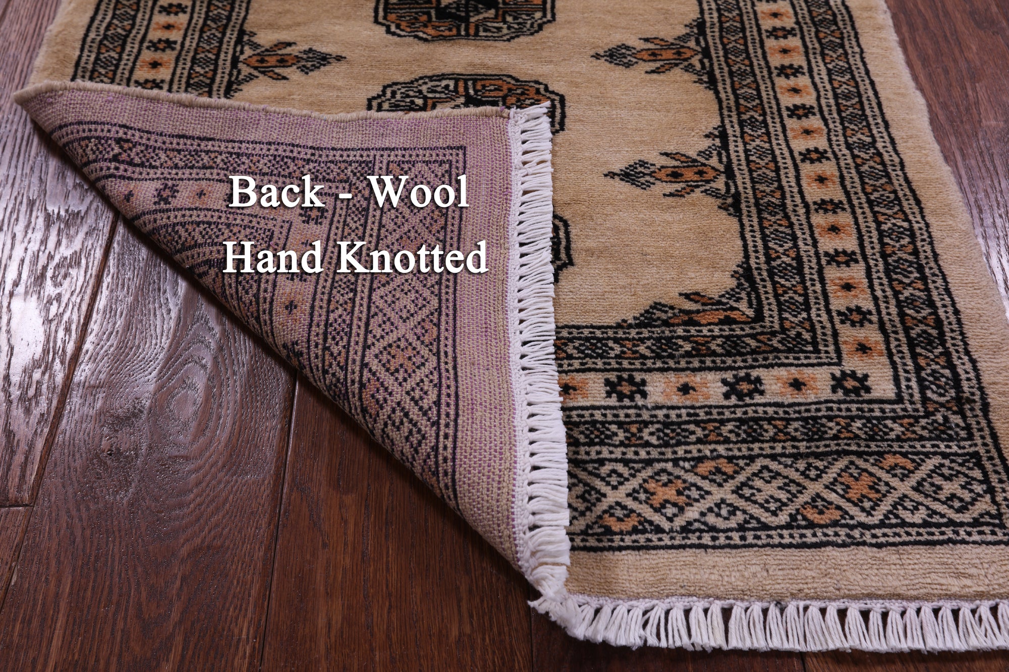 Ivory Bokhara Hand-Knotted Wool Rug - 2' 1" X 3' 1"