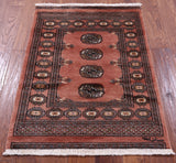 Rust Signed Bokhara Handmade Wool Rug - 2' 7" X 3' 6"