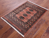 Rust Signed Bokhara Handmade Wool Rug - 2' 7" X 3' 6"