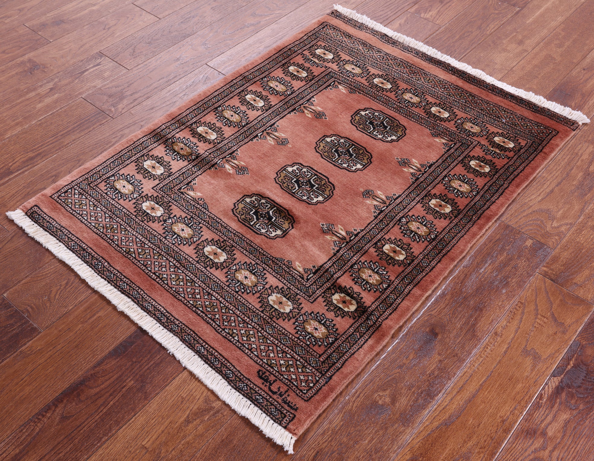 Rust Signed Bokhara Handmade Wool Rug - 2' 7" X 3' 6"