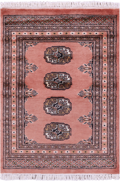 Rust Bokhara Handmade Wool Rug - 2' 0" X 2' 10"