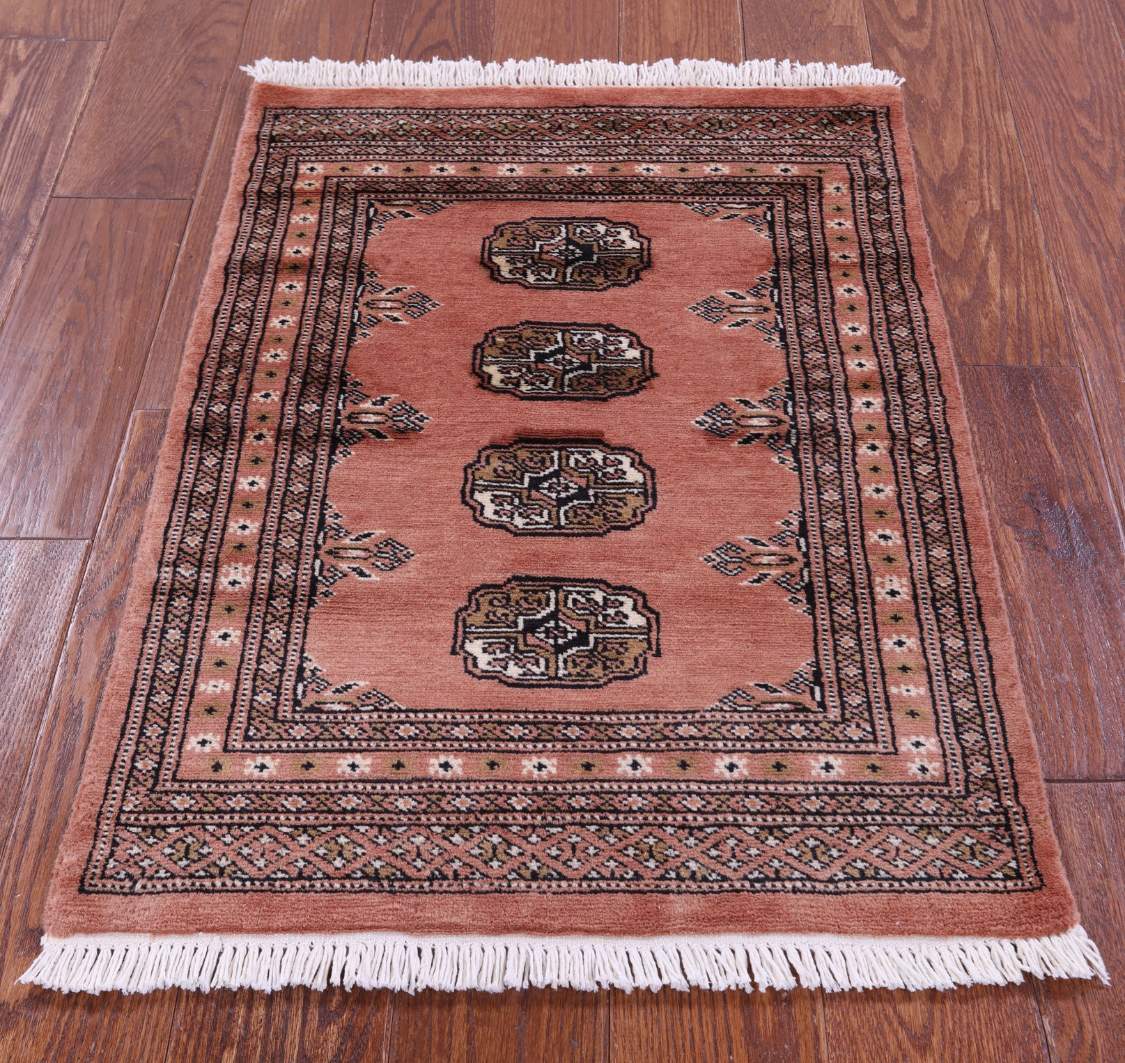 Rust Bokhara Handmade Wool Rug - 2' 0" X 2' 10"