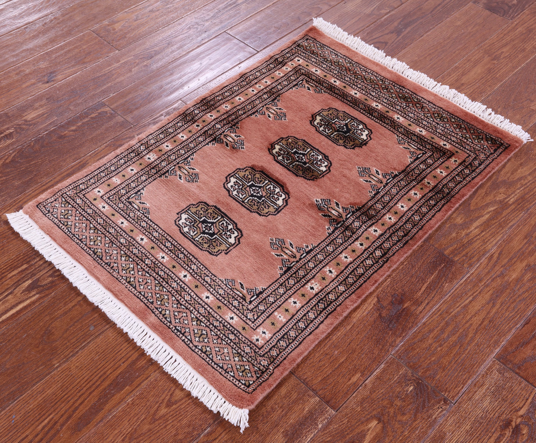 Rust Bokhara Handmade Wool Rug - 2' 0" X 2' 10"