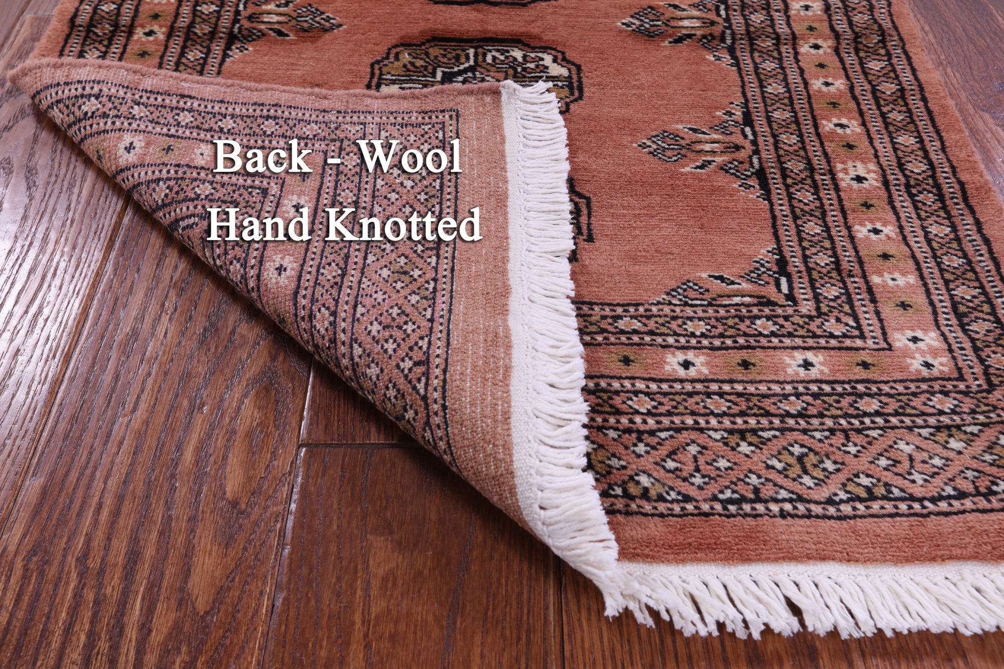Rust Bokhara Handmade Wool Rug - 2' 0" X 2' 10"
