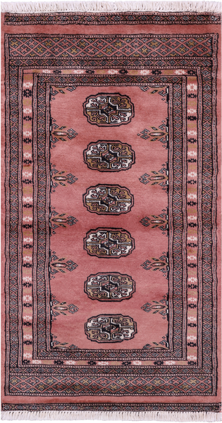 Rust Bokhara Handmade Wool Rug - 2' 0" X 3' 7"
