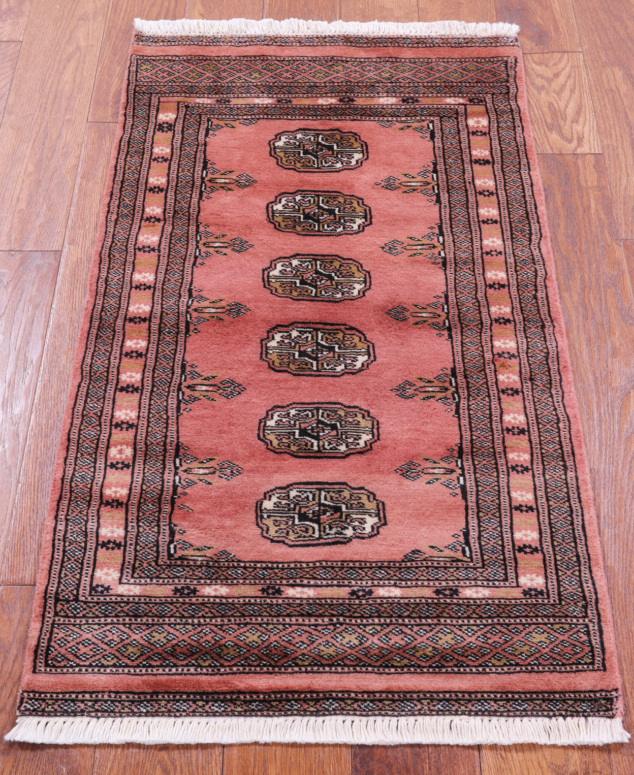 Rust Bokhara Handmade Wool Rug - 2' 0" X 3' 7"