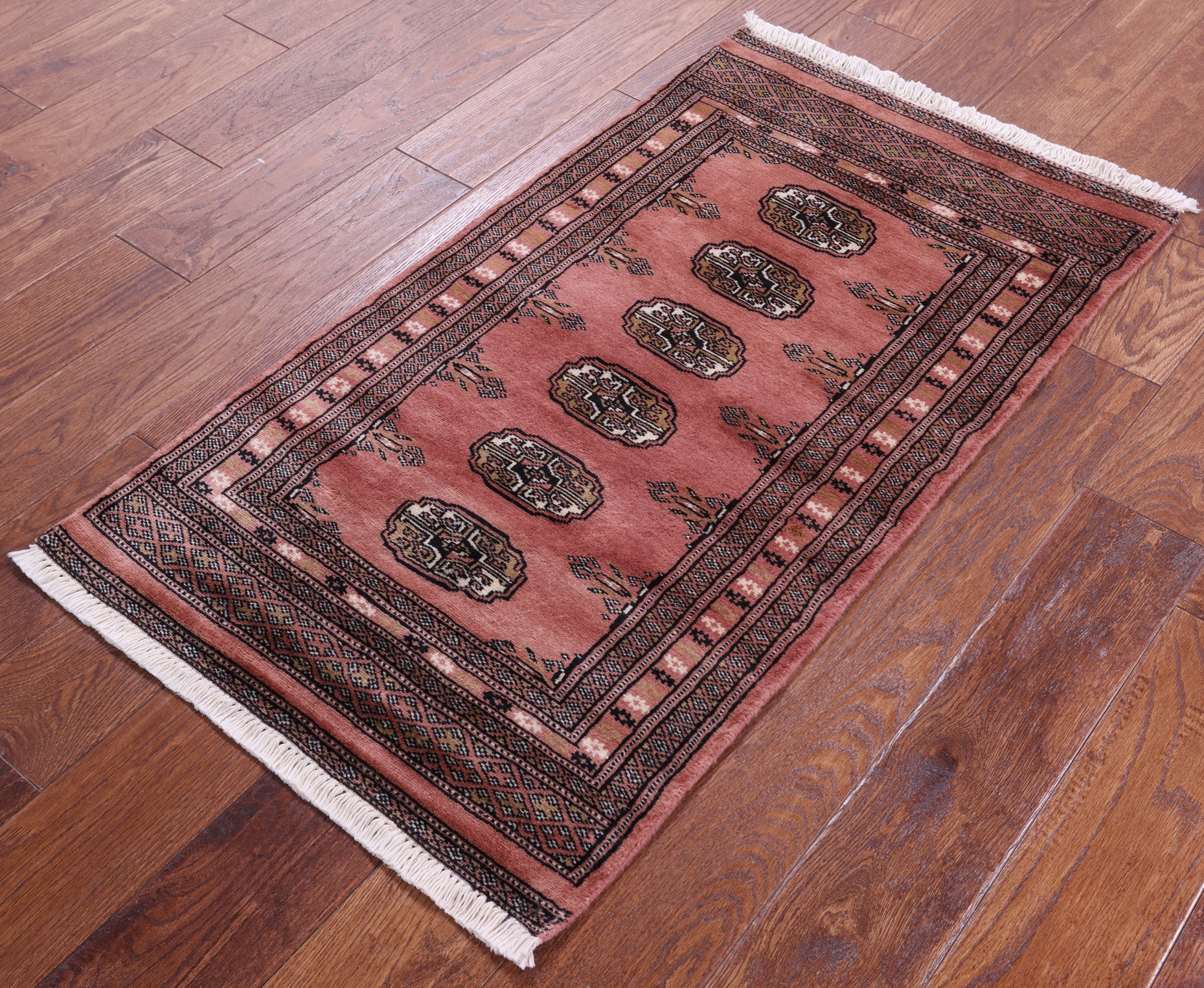 Rust Bokhara Handmade Wool Rug - 2' 0" X 3' 7"