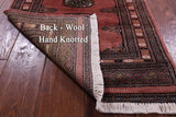 Rust Bokhara Handmade Wool Rug - 2' 0" X 3' 7"