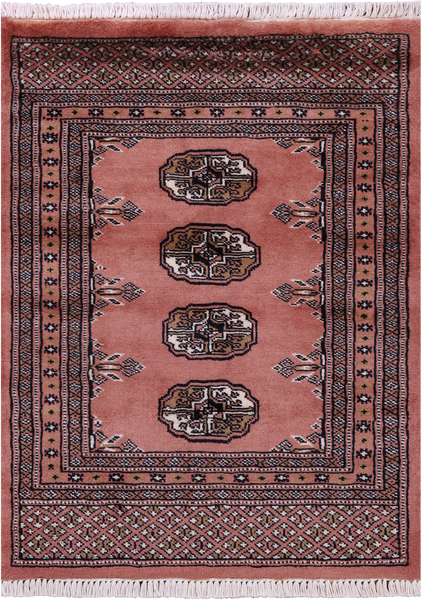Rust Bokhara Handmade Wool Rug - 2' 0" X 2' 9"