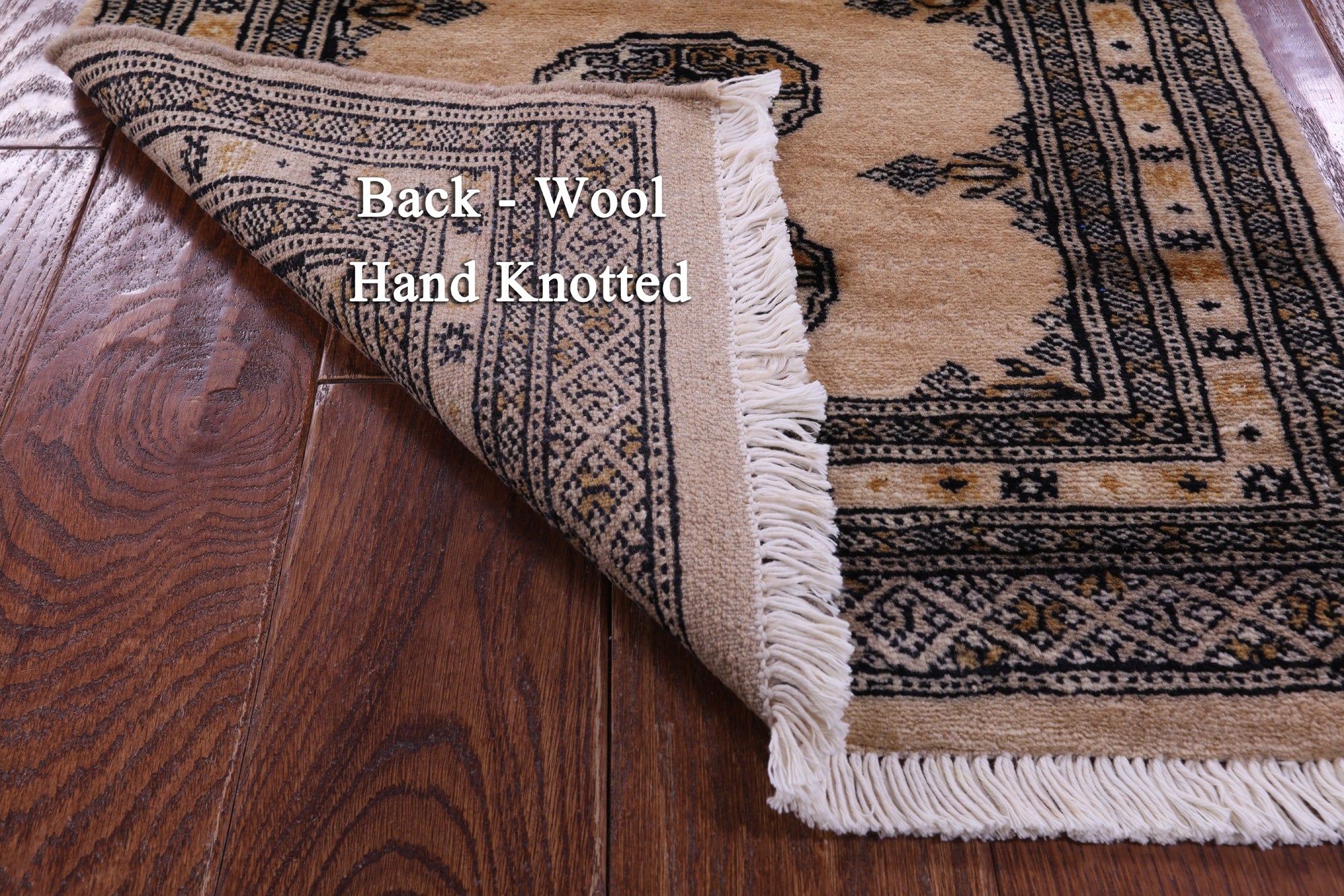 Ivory Bokhara Hand-Knotted Wool Rug - 2' 1" X 2' 9"