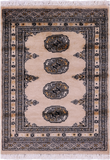 Ivory Bokhara Hand-Knotted Wool Rug - 2' 1" X 2' 9"