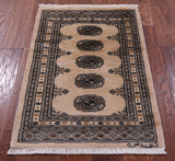Ivory Signed Bokhara Hand-Knotted Wool Rug - 2' 1" X 3' 1"