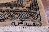 Ivory Signed Bokhara Hand-Knotted Wool Rug - 2' 1" X 3' 1"