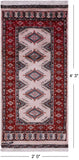 Ivory Signed Bokhara Hand-Knotted Wool Rug - 2' 0" X 4' 3"
