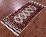 Ivory Signed Bokhara Hand-Knotted Wool Rug - 2' 0" X 4' 3"