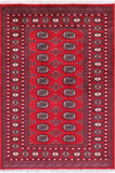 Red Bokhara Handmade Wool Rug - 4' 2" X 6' 0"