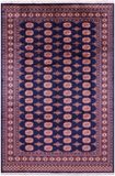 Navy Blue Bokhara Handmade Wool Rug - 6' 6" X 10' 0"