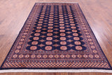 Navy Blue Bokhara Handmade Wool Rug - 6' 6" X 10' 0"