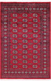Red Bokhara Handmade Wool Rug - 4' 2" X 6' 0"