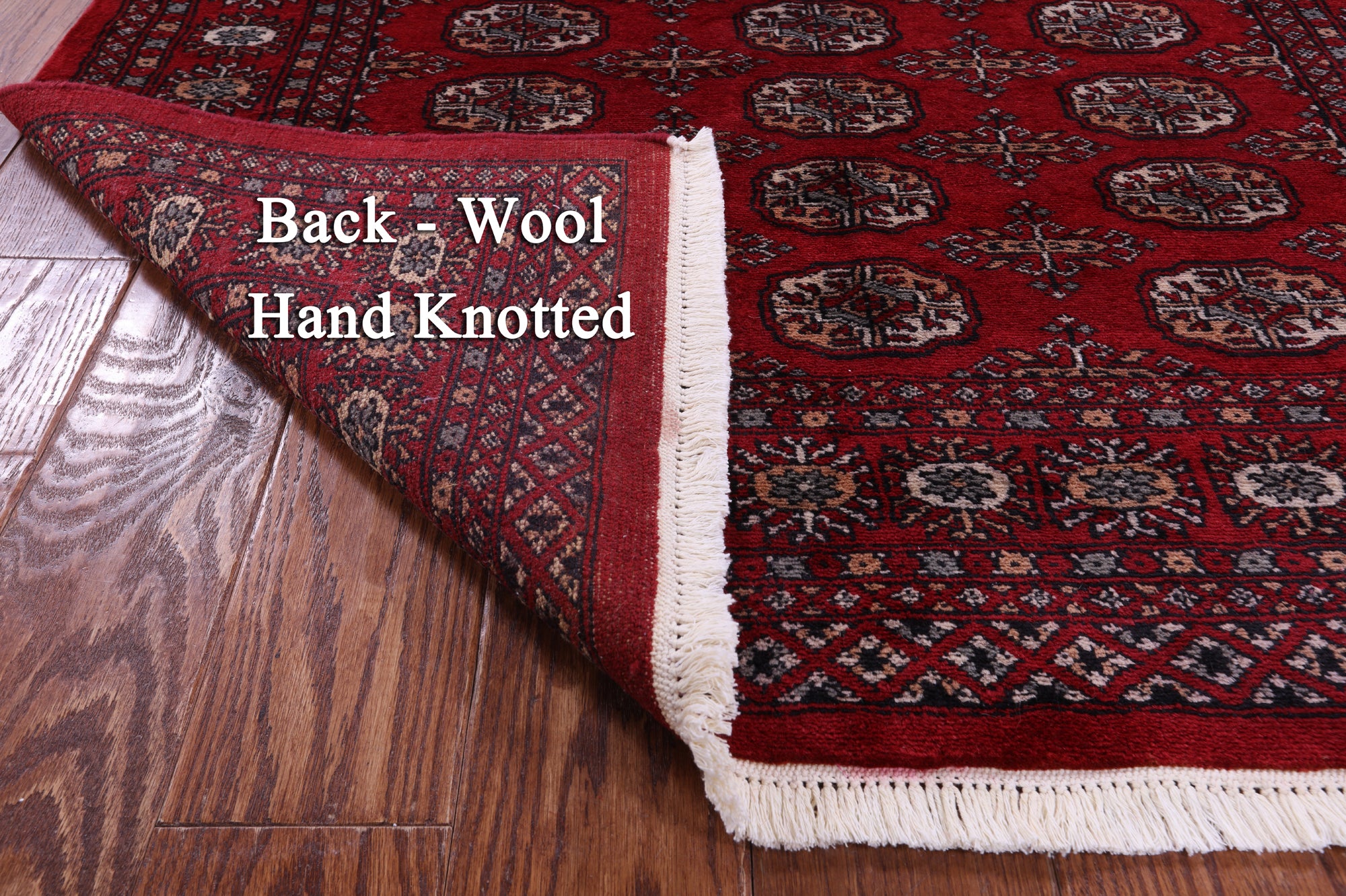 Red Bokhara Handmade Wool Rug - 4' 2" X 6' 0"